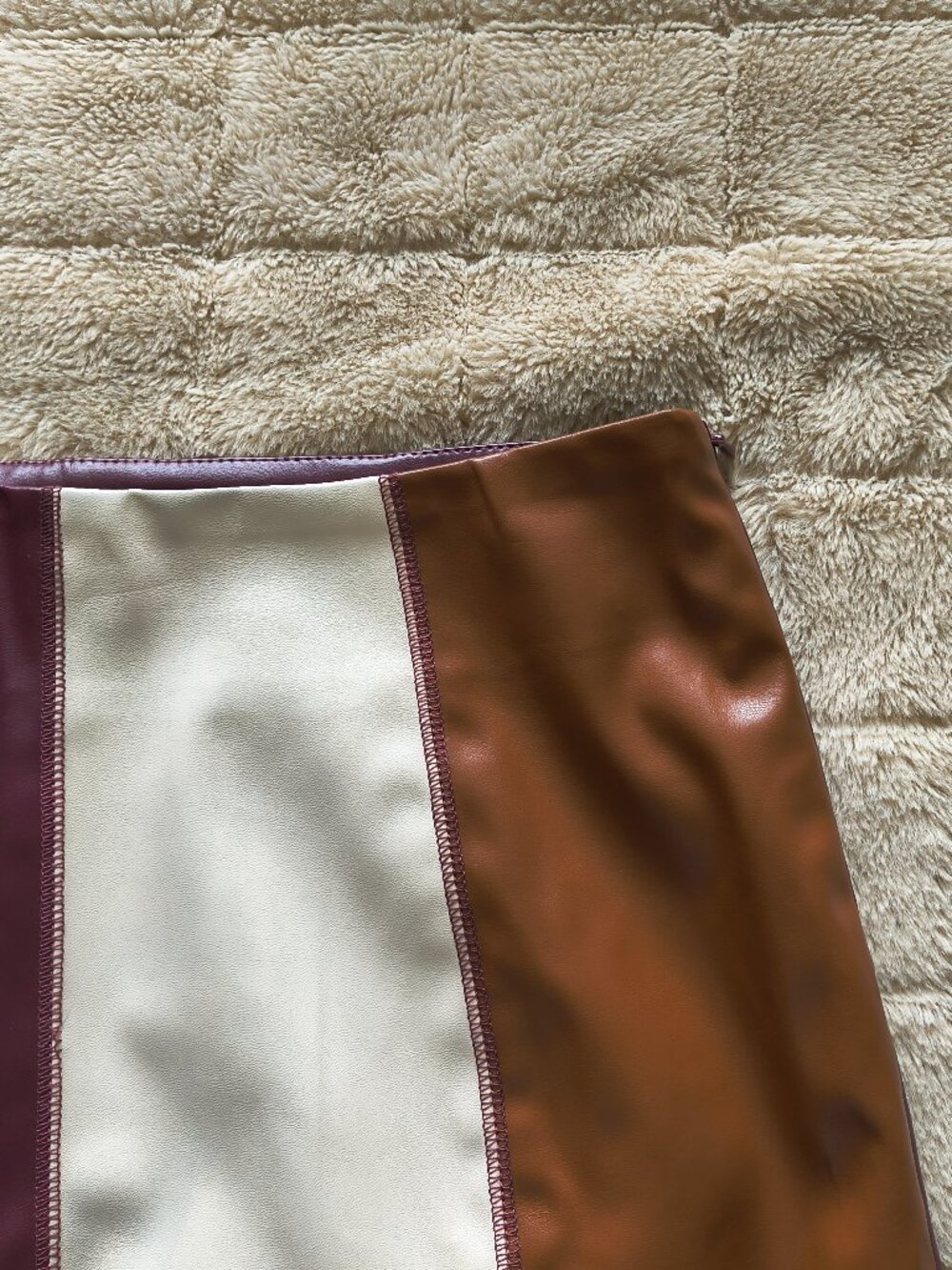 Kori Fall Striped Pleather Mini Skirt